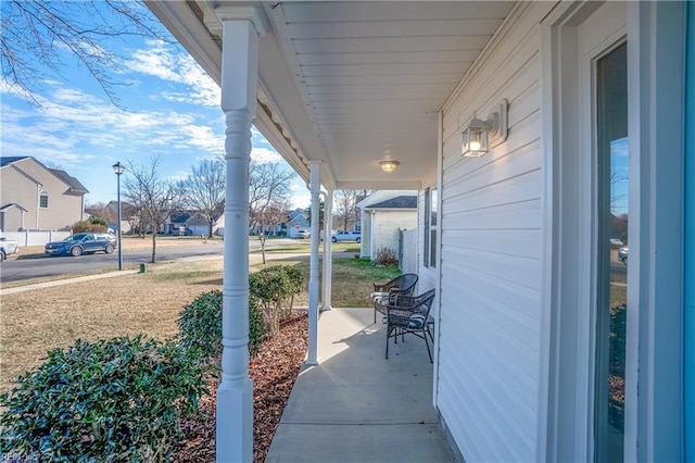 view of patio featuring covered porch