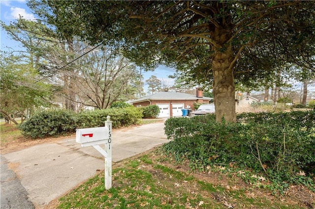 exterior space featuring a garage