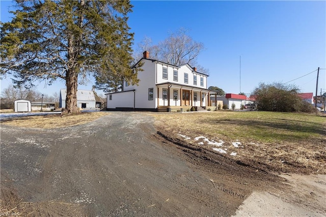 view of front of home with covered porch