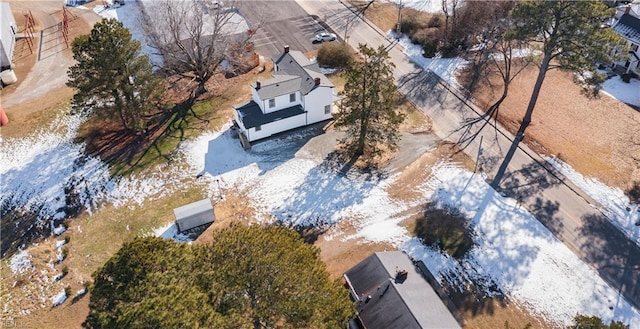 view of snowy aerial view