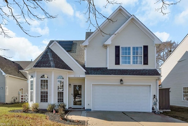 view of front of home with a garage