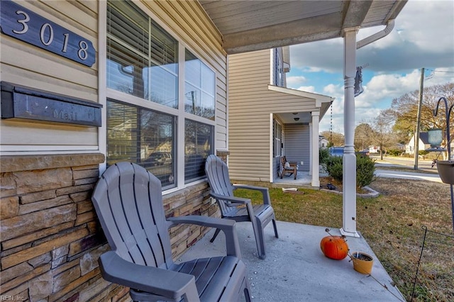 view of patio with covered porch