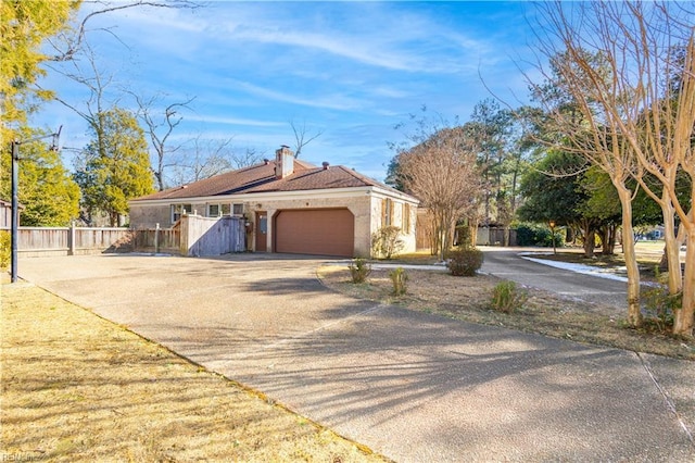 view of front of house with a garage