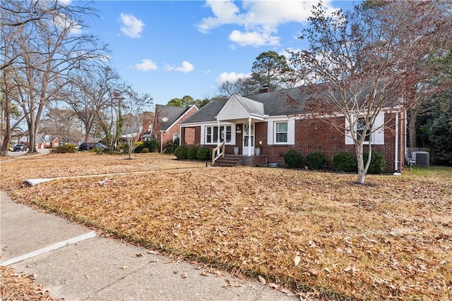 single story home with cooling unit