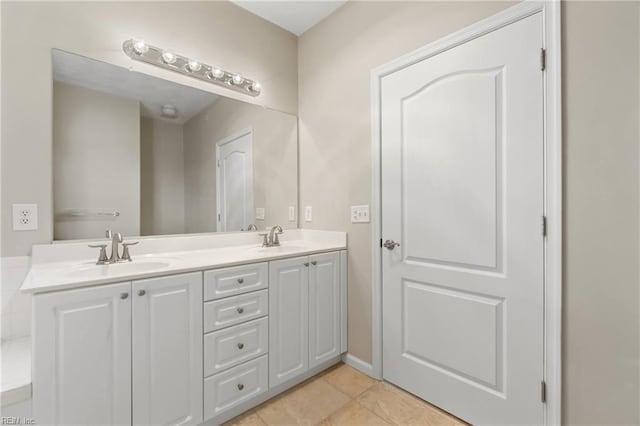 bathroom featuring vanity and tile patterned floors