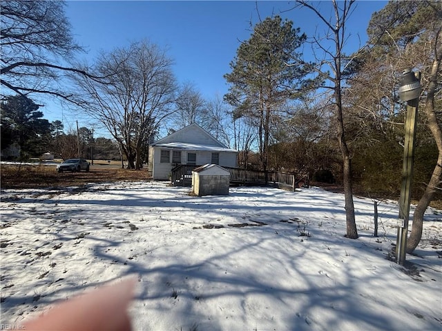 view of snowy exterior