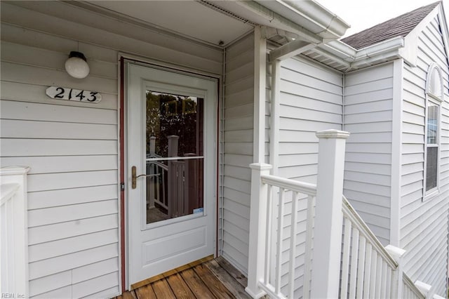 view of doorway to property