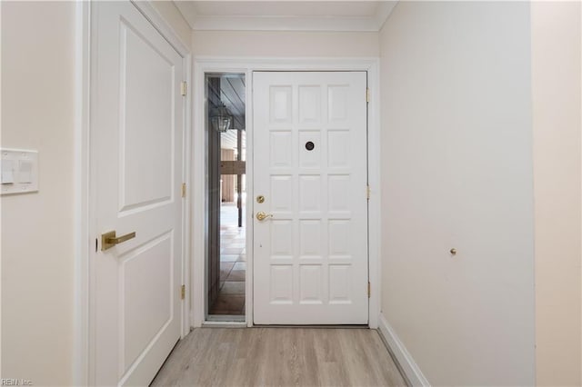 entryway with light hardwood / wood-style flooring