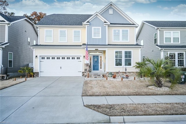 view of front facade with a garage