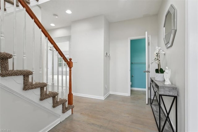 entrance foyer featuring hardwood / wood-style flooring