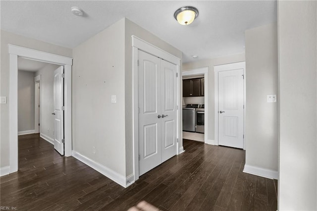 hall featuring dark hardwood / wood-style flooring