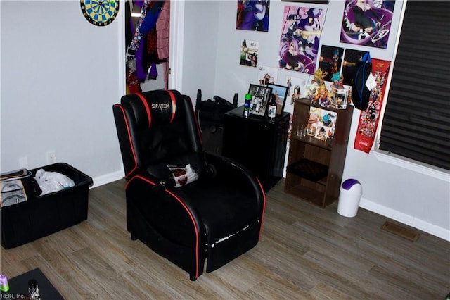 bedroom with hardwood / wood-style flooring