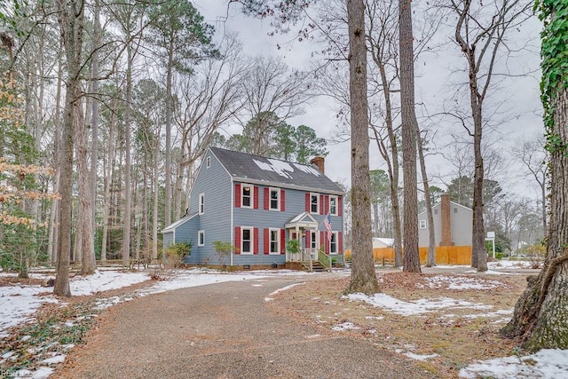 view of colonial home