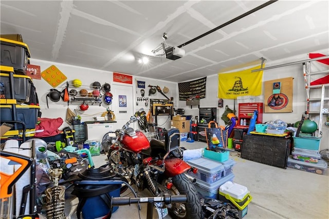 garage featuring a garage door opener