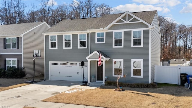 view of front of home featuring a garage