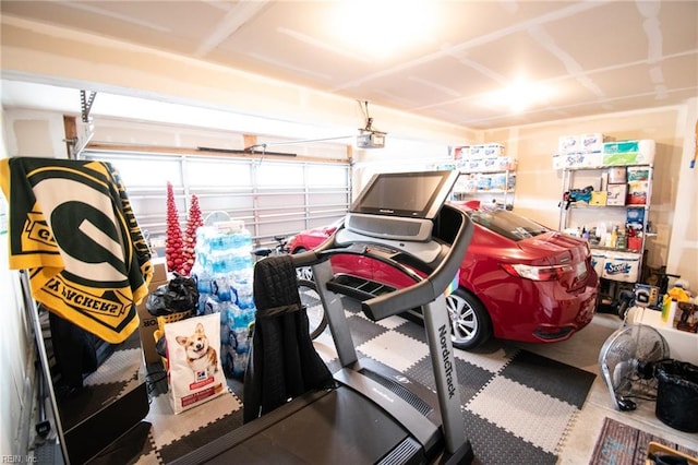 garage featuring a garage door opener