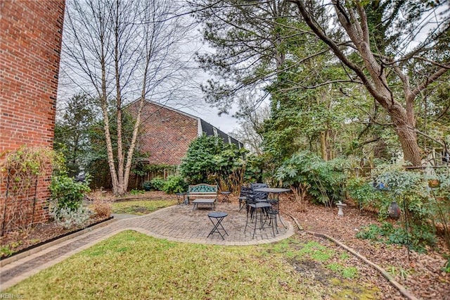 view of yard featuring a patio