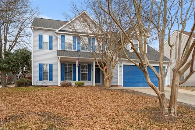 view of front of property featuring a garage