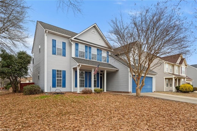 view of front of home with a garage