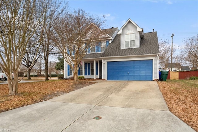 view of front facade featuring a garage