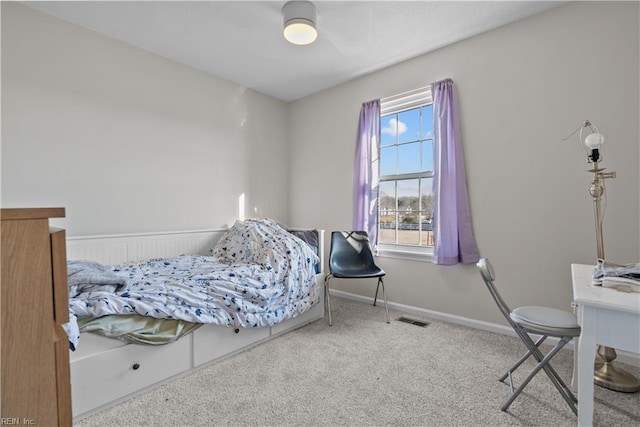 carpeted bedroom with multiple windows