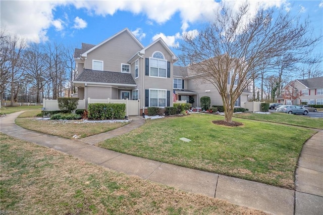 view of front property with a front yard