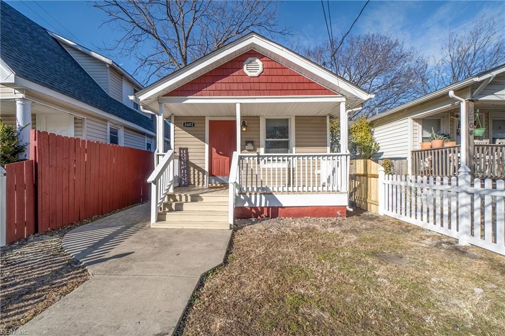 bungalow with covered porch