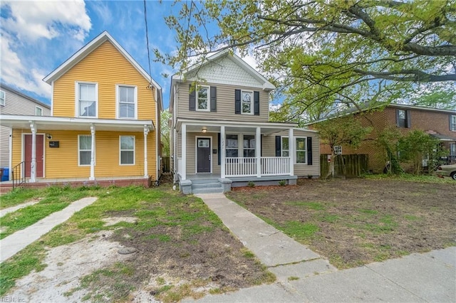 view of front of property with a porch