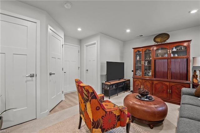 living room featuring light hardwood / wood-style floors