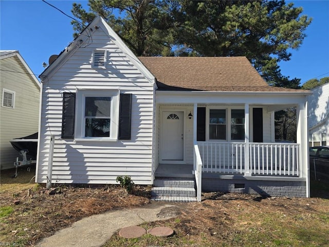 bungalow-style house with a porch