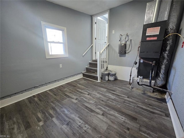 interior space with dark hardwood / wood-style flooring