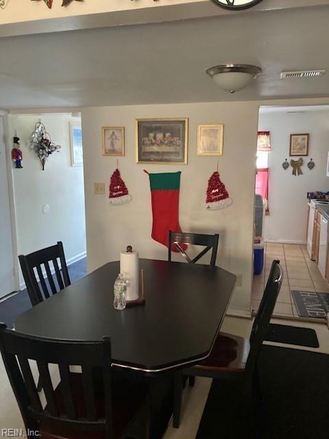 view of tiled dining room