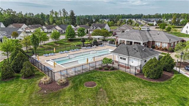 birds eye view of property featuring a residential view