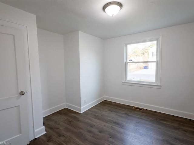 empty room featuring dark hardwood / wood-style floors