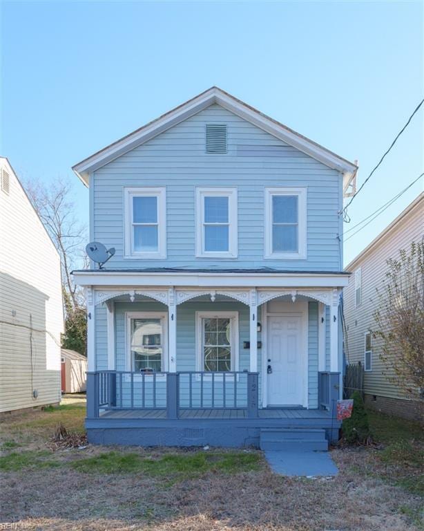 view of front of house with covered porch