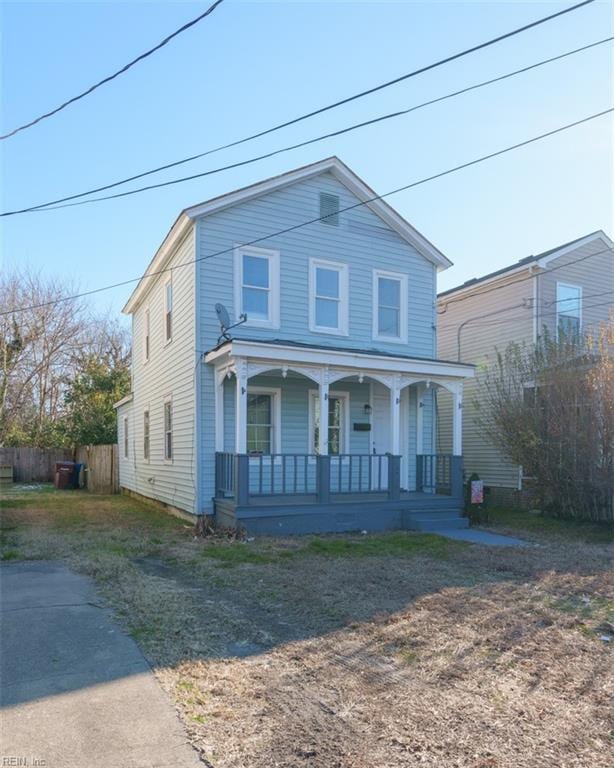 view of front of home featuring a porch