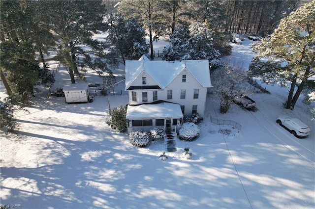 view of snowy aerial view