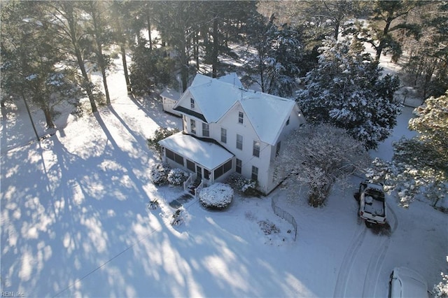 view of snowy aerial view