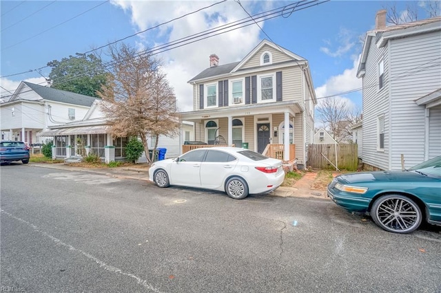 view of front of property featuring a porch