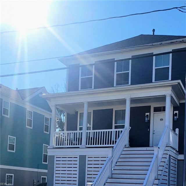 view of front of home with covered porch