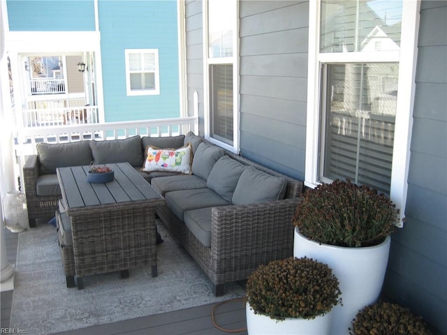 view of patio / terrace with outdoor lounge area and covered porch