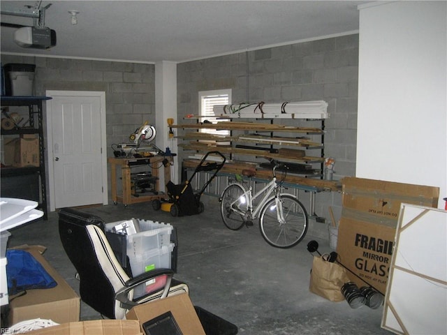 garage featuring a garage door opener