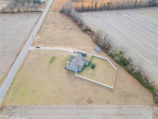 bird's eye view with a rural view