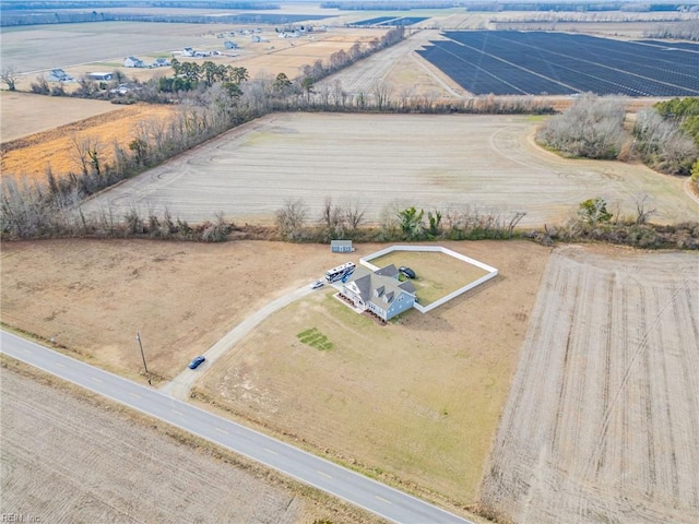 aerial view with a rural view