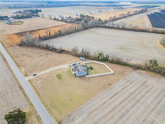 aerial view with a rural view