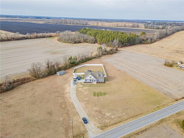 drone / aerial view featuring a rural view