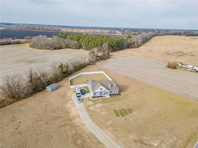 bird's eye view featuring a rural view