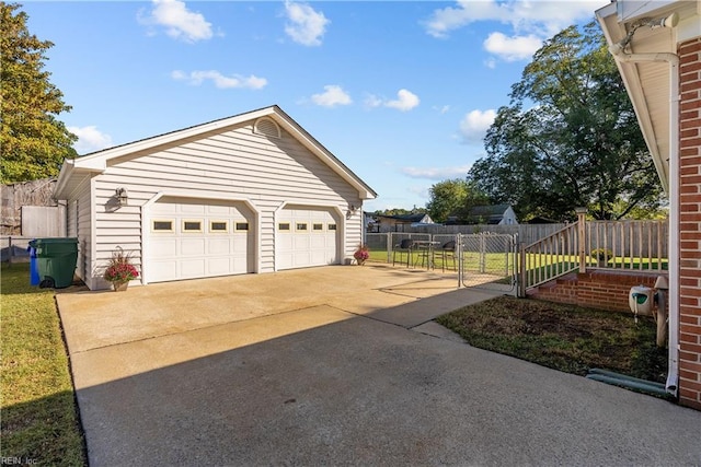 view of side of property featuring a garage