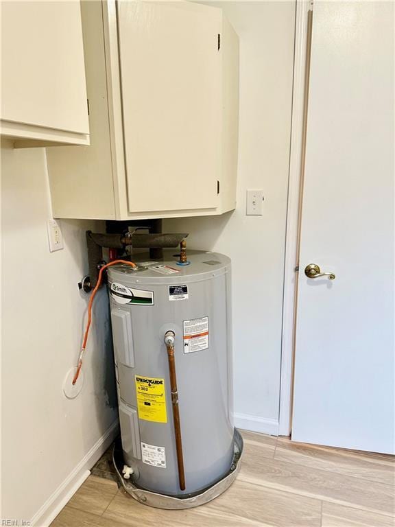 utility room with electric water heater