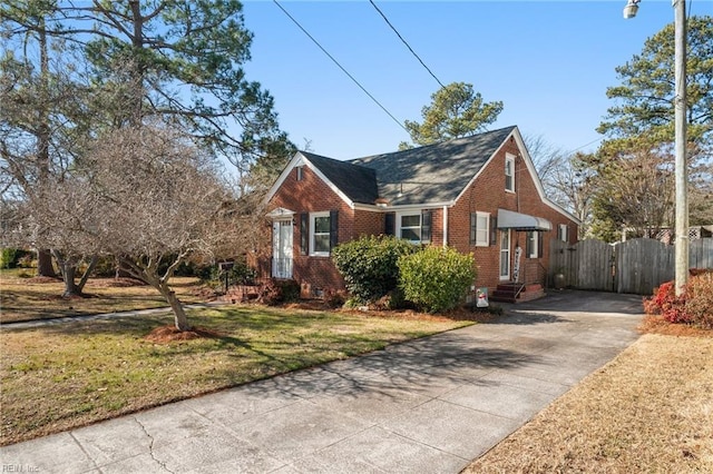 view of home's exterior with a lawn